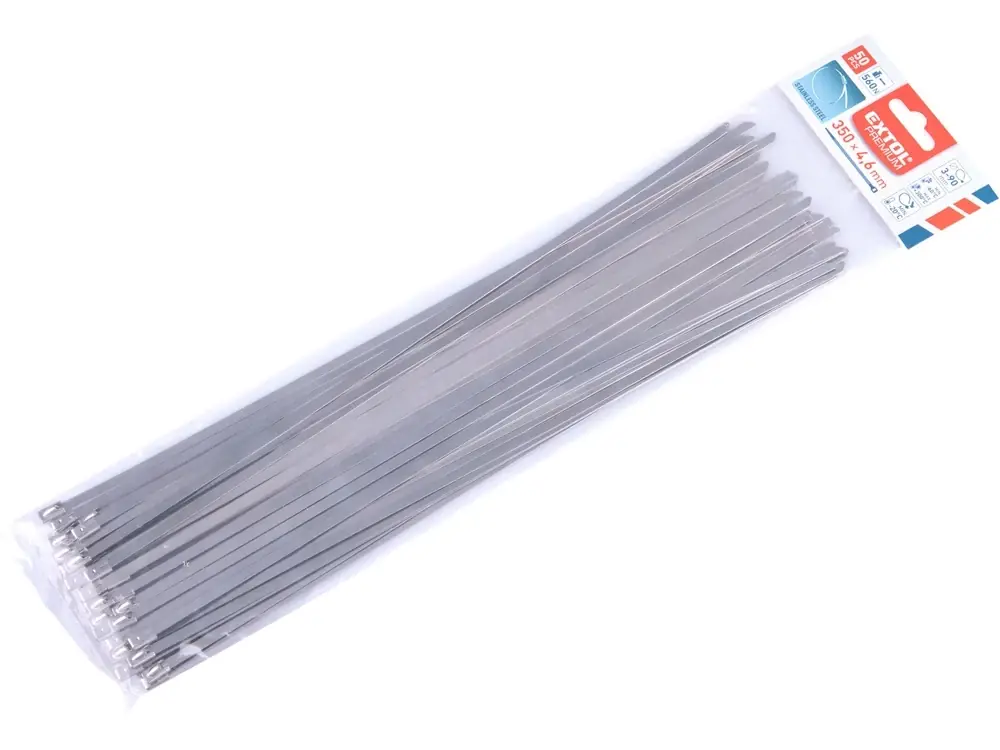 Ingyenes szállítás Extol kábelkötegelő, rozsdamentes acél, 4.6x350mm, 50db